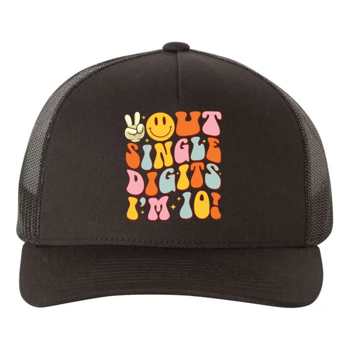 10th Birthday Peace Out Single Digit Im 10 Party Girl Yupoong Adult 5-Panel Trucker Hat