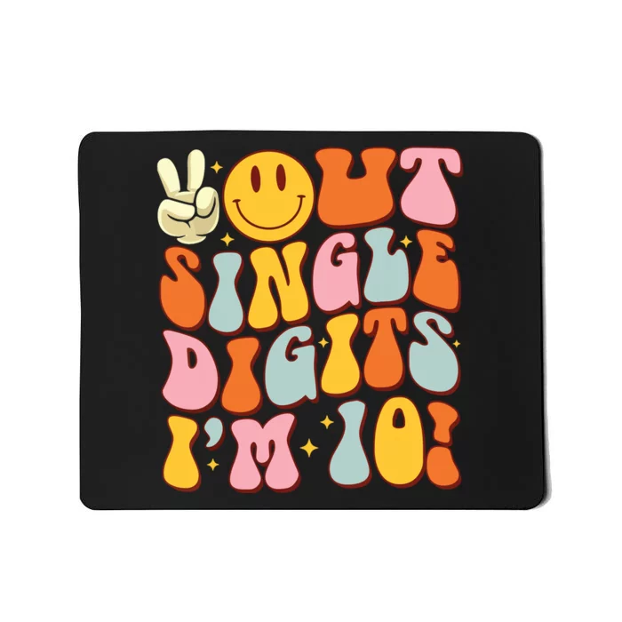 10th Birthday Peace Out Single Digit Im 10 Party Girl Mousepad