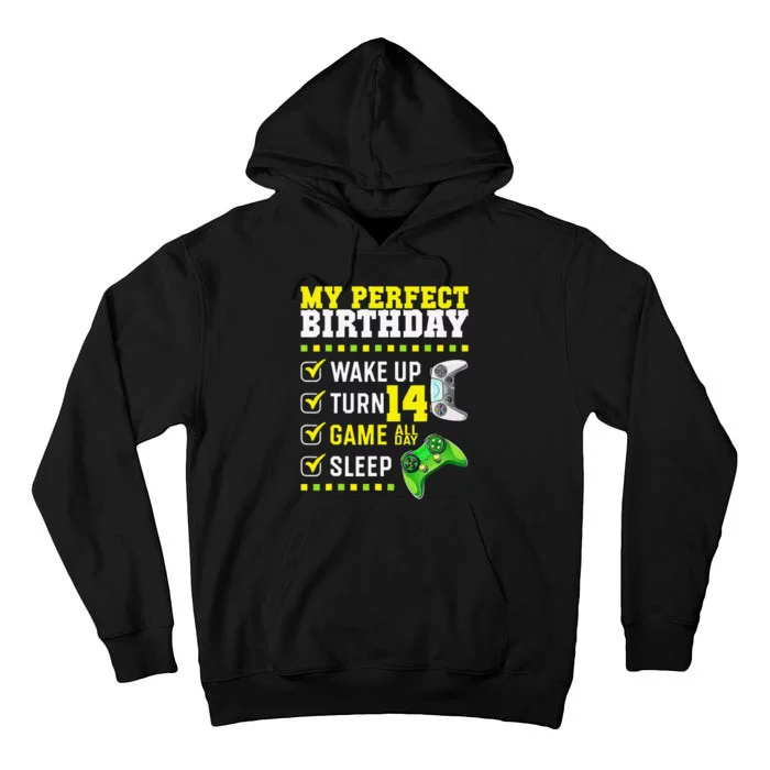 14th Birthday Party Perfect For Gamer 14 Years Olds Tall Hoodie