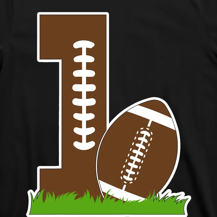 1st Birthday Party Football Boy One Year Old Football Player T-Shirt