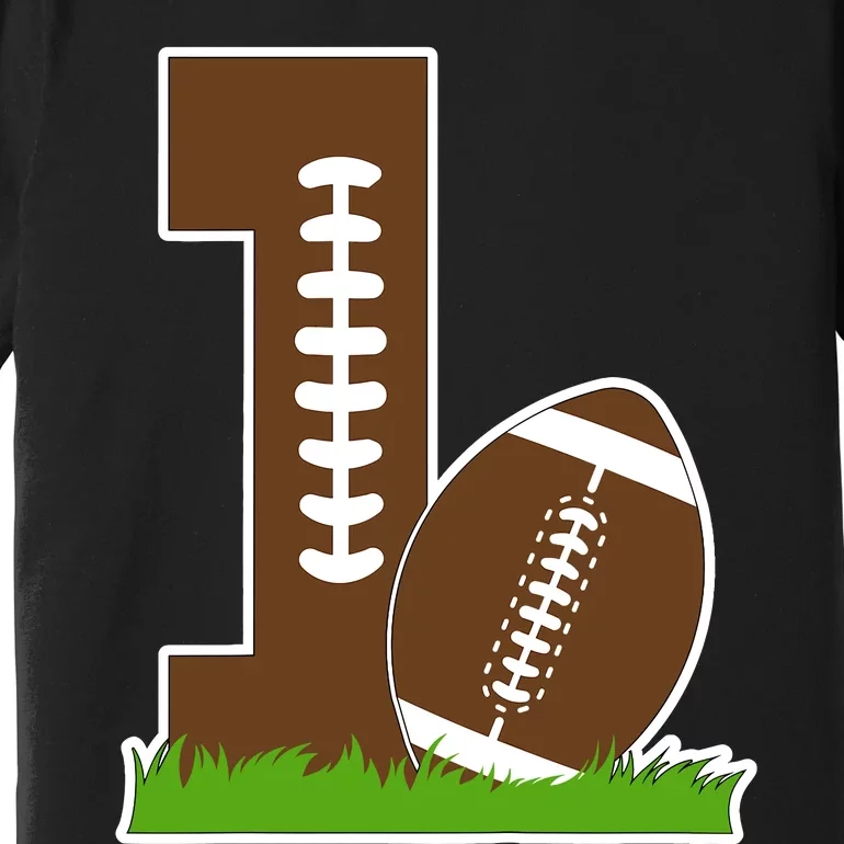 1st Birthday Party Football Boy One Year Old Football Player Premium T-Shirt