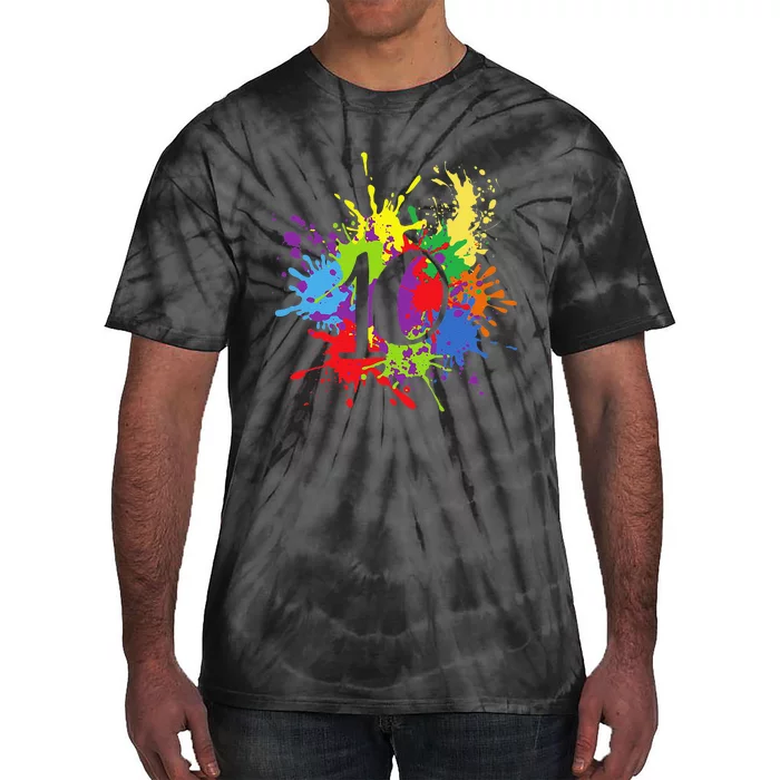 10th Birthday Paint Splashes 10 Years Old Birthdays Tie-Dye T-Shirt