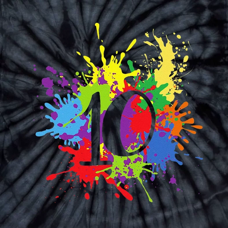 10th Birthday Paint Splashes 10 Years Old Birthdays Tie-Dye T-Shirt