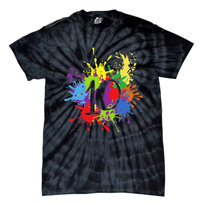 10th Birthday Paint Splashes 10 Years Old Birthdays Tie-Dye T-Shirt