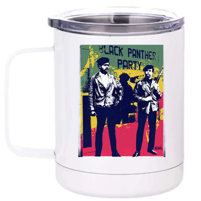 1966 Black P.Anthers Party Self Defense Front & Back 12oz Stainless Steel Tumbler Cup