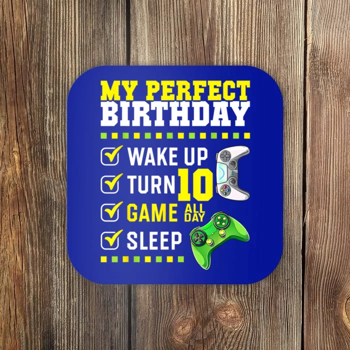 10th Birthday Party Perfect For Gamer 10 Years Old Boy Coaster