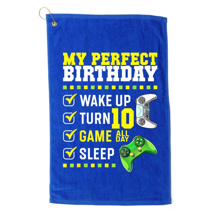 10th Birthday Party Perfect For Gamer 10 Years Old Boy Platinum Collection Golf Towel