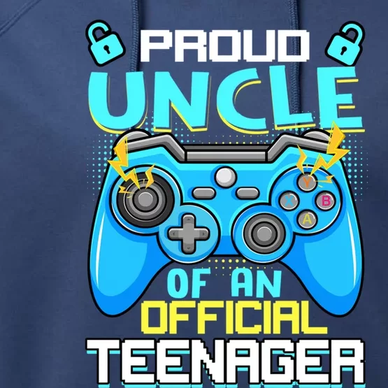 13th Birthday Proud Uncle Teenager Video Game Meaningful Gift Performance Fleece Hoodie