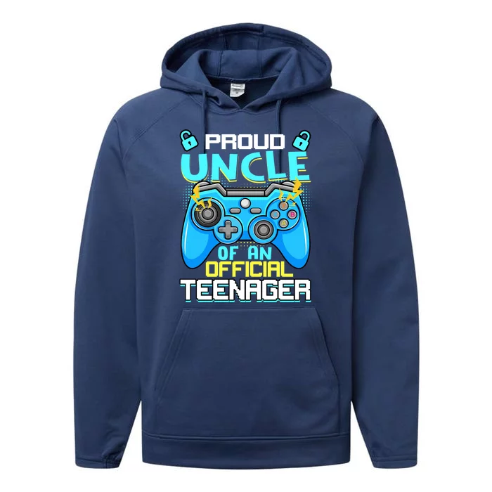 13th Birthday Proud Uncle Teenager Video Game Meaningful Gift Performance Fleece Hoodie