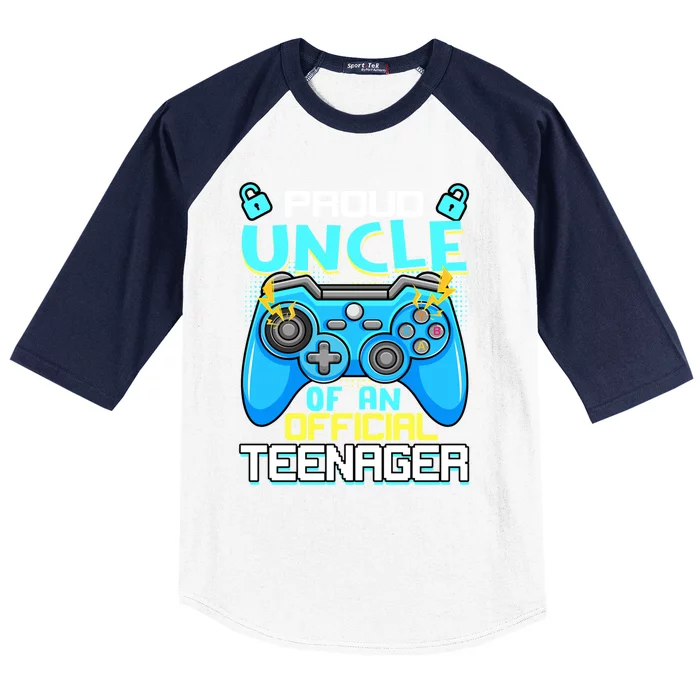 13th Birthday Proud Uncle Teenager Video Game Meaningful Gift Baseball Sleeve Shirt