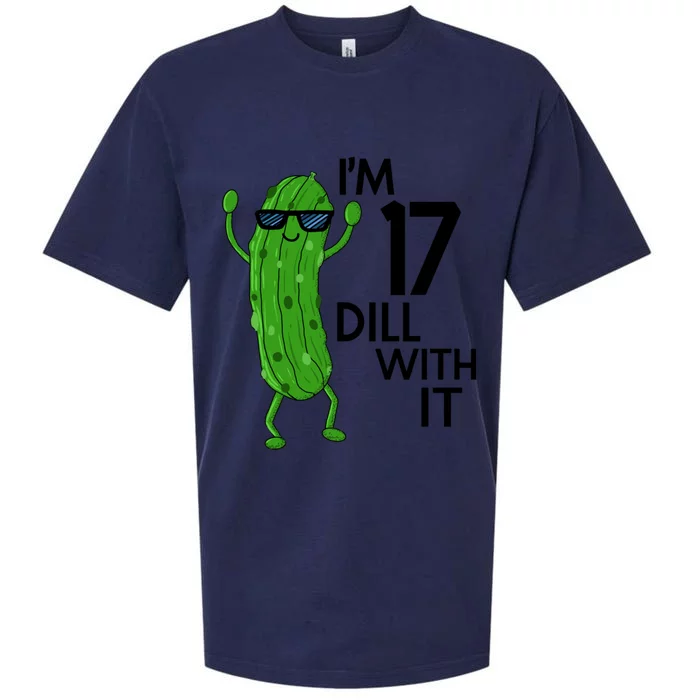 17th Birthday Pickle Funny IM 17 Dill With It Gift Sueded Cloud Jersey T-Shirt