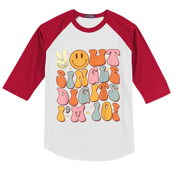 10th Birthday Peace Out Single Digit IM 10 Party Kids Colorblock Raglan Jersey