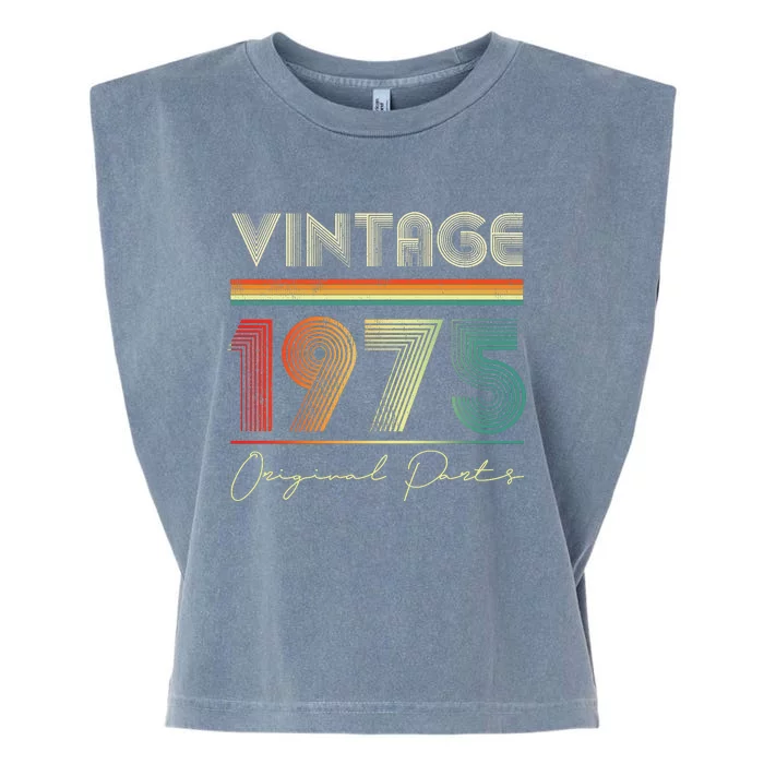 1975 Birthday Retro Original Parts 48th Birthday Garment-Dyed Women's Muscle Tee