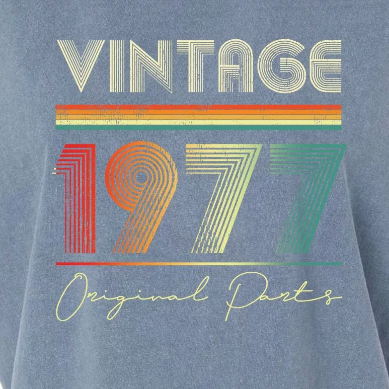 1977 Birthday Retro Original Parts 46th Birthday Garment-Dyed Women's Muscle Tee