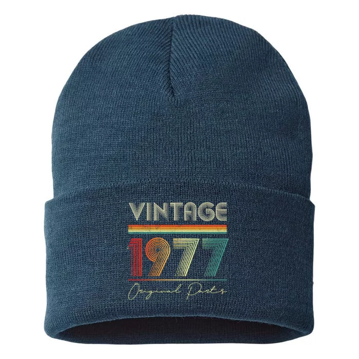 1977 Birthday Retro Original Parts 46th Birthday Sustainable Knit Beanie