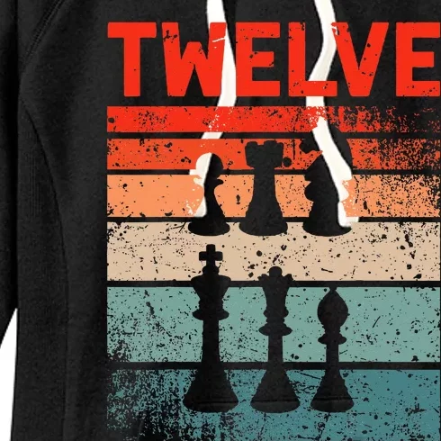 12th Birthday Retro Chess 12 Years Old Women's Fleece Hoodie