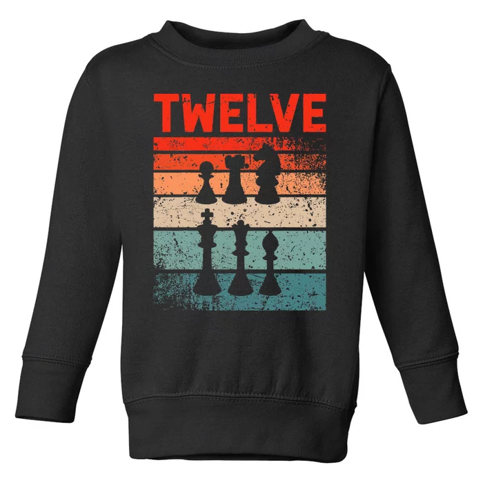 12th Birthday Retro Chess 12 Years Old Toddler Sweatshirt