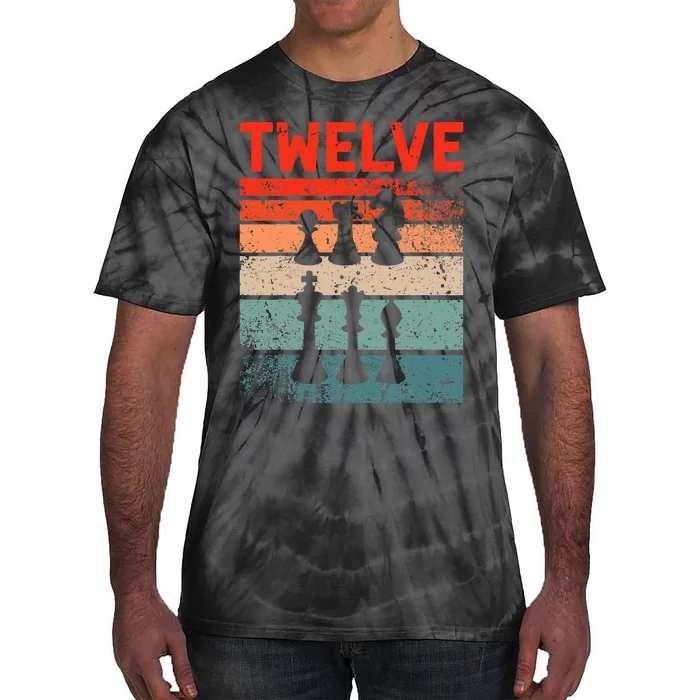 12th Birthday Retro Chess 12 Years Old Tie-Dye T-Shirt