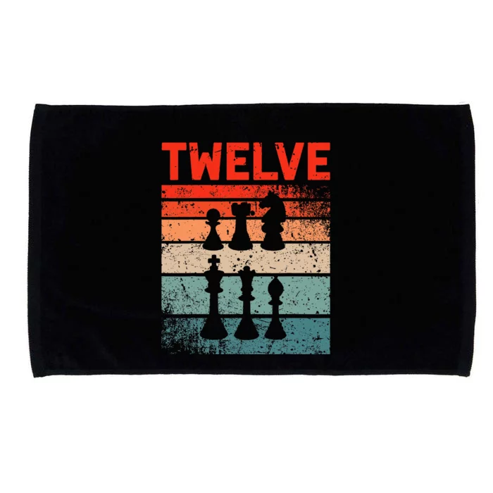 12th Birthday Retro Chess 12 Years Old Microfiber Hand Towel