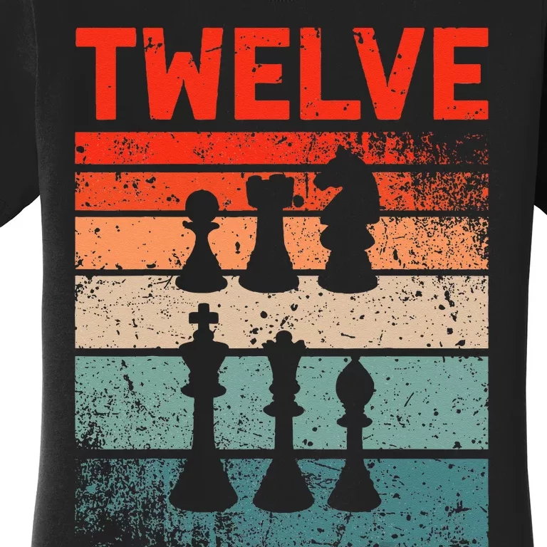 12th Birthday Retro Chess 12 Years Old Women's T-Shirt