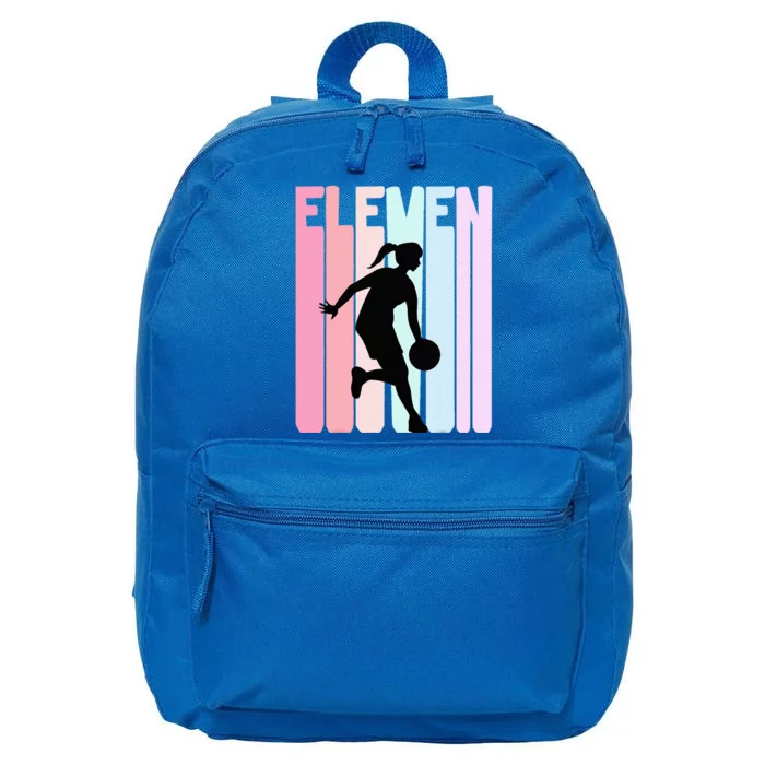 11th Birthday Retro Basketball Player 11 Years Old 16 in Basic Backpack