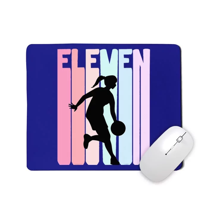 11th Birthday Retro Basketball Player 11 Years Old Mousepad