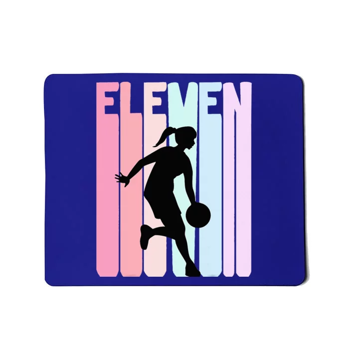 11th Birthday Retro Basketball Player 11 Years Old Mousepad