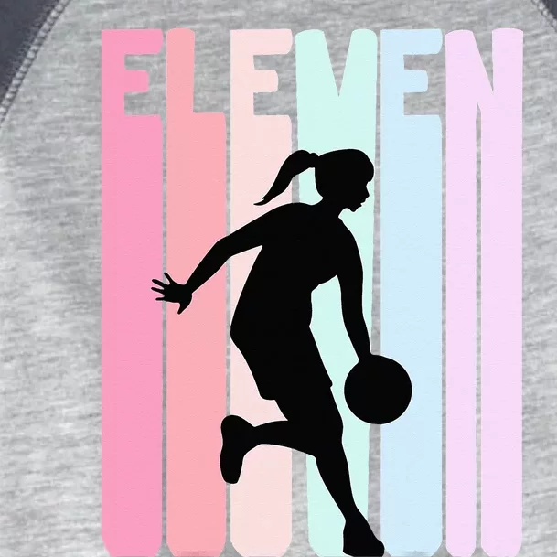 11th Birthday Retro Basketball Player 11 Years Old Toddler Fine Jersey T-Shirt