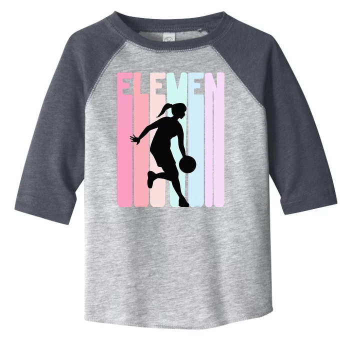 11th Birthday Retro Basketball Player 11 Years Old Toddler Fine Jersey T-Shirt