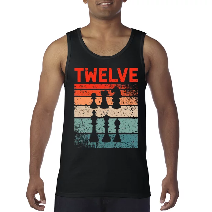 12th Birthday Retro Chess 12 Years Old Tank Top