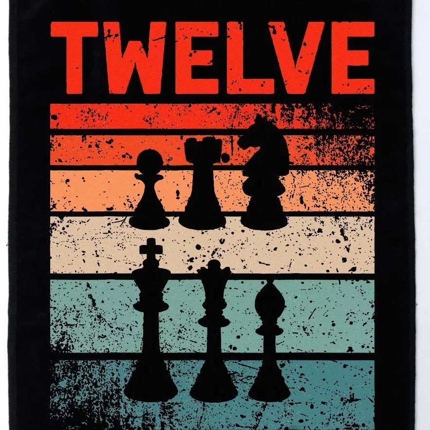 12th Birthday Retro Chess 12 Years Old Platinum Collection Golf Towel