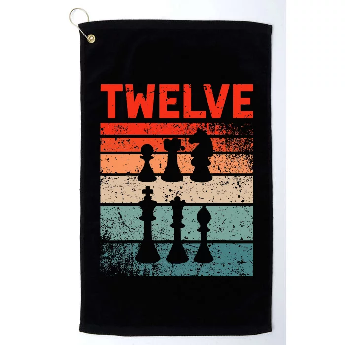 12th Birthday Retro Chess 12 Years Old Platinum Collection Golf Towel