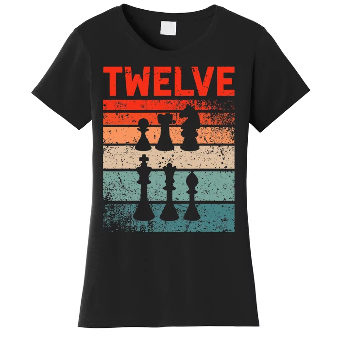 12th Birthday Retro Chess 12 Years Old Women's T-Shirt