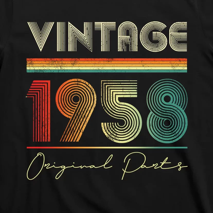 1958 Birthday Retro Original Parts 65th Birthday T-Shirt