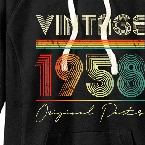 1958 Birthday Retro Original Parts 65th Birthday Women's Fleece Hoodie