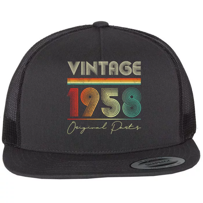 1958 Birthday Retro Original Parts 65th Birthday Flat Bill Trucker Hat