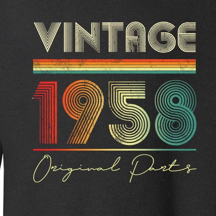 1958 Birthday Retro Original Parts 65th Birthday Toddler Sweatshirt