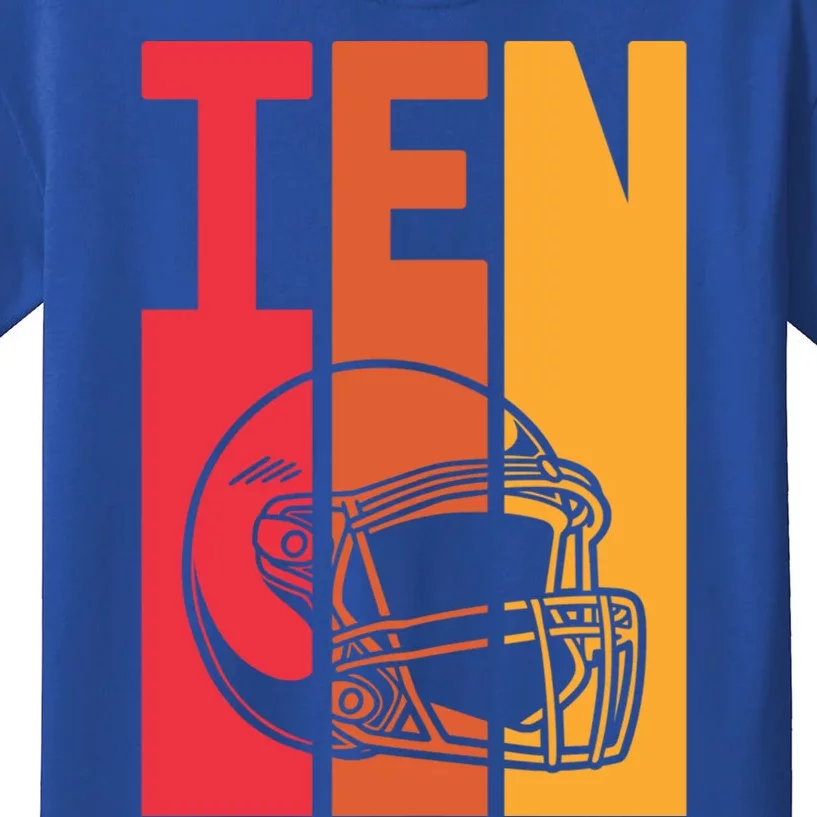 10th Birthday Retro American Football 10 Years Old Meaningful Gift Kids T-Shirt