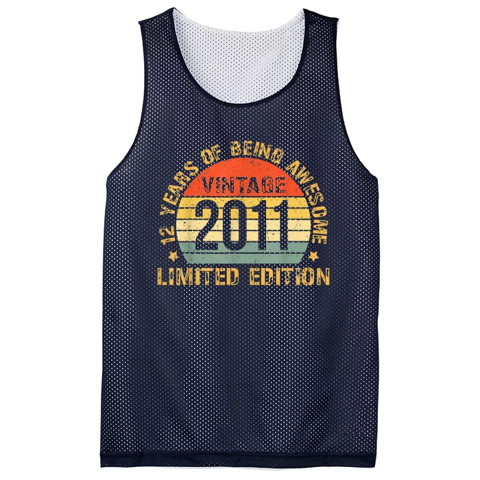 12yr BDay Son Boy Funny 2011 12th 12 Year Old Birthday Mesh Reversible Basketball Jersey Tank