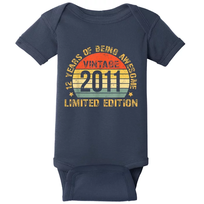 12yr BDay Son Boy Funny 2011 12th 12 Year Old Birthday Baby Bodysuit