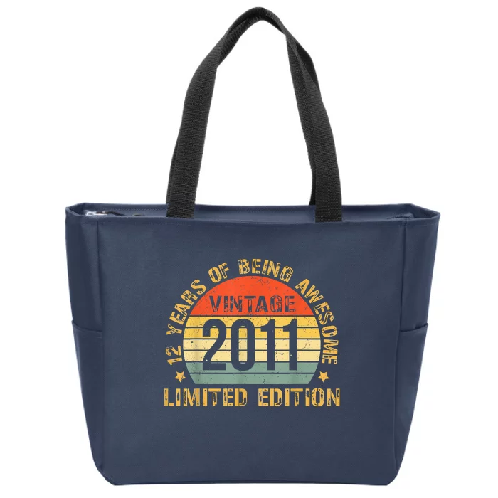 12yr BDay Son Boy Funny 2011 12th 12 Year Old Birthday Zip Tote Bag