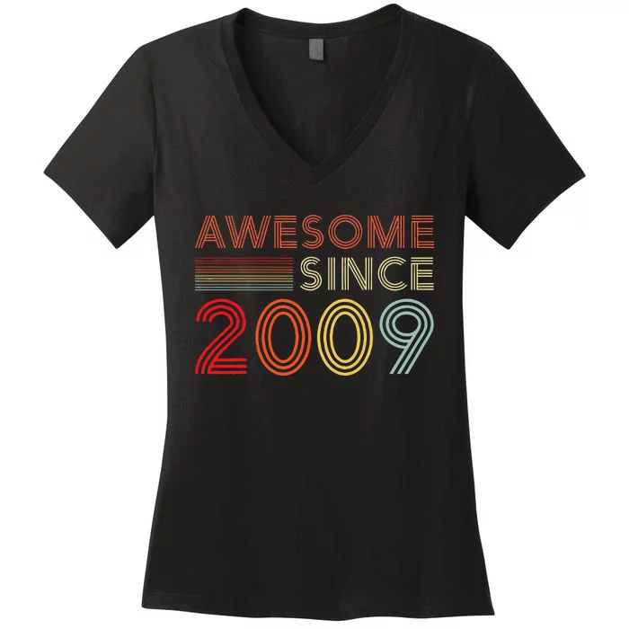 14yr BDay Son Boy Funny 2009 14th 14 Year Old Birthday Women's V-Neck T-Shirt