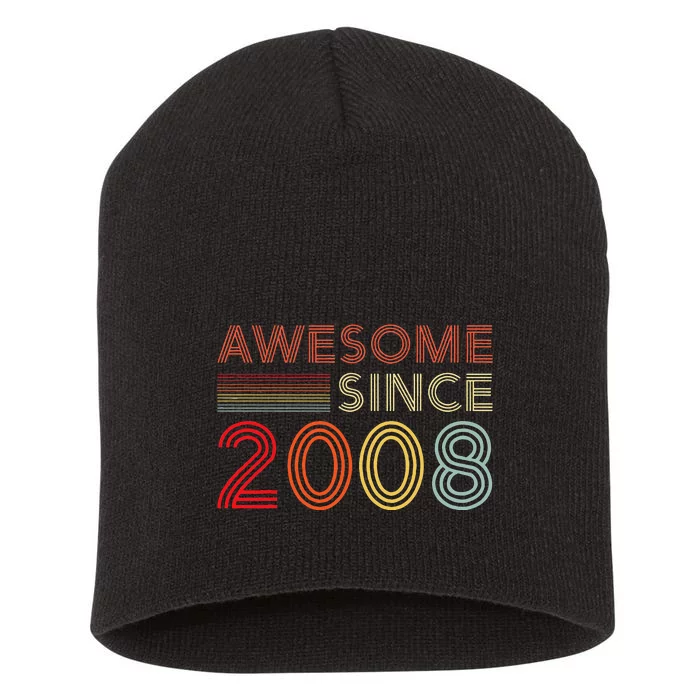 15yr BDay Son Boy Funny 2008 15th 15 Year Old Birthday Short Acrylic Beanie