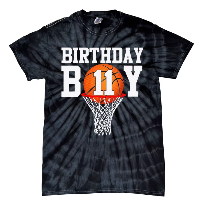 11th Birthday Sport 11 Years Old Basketball 11 Tie-Dye T-Shirt