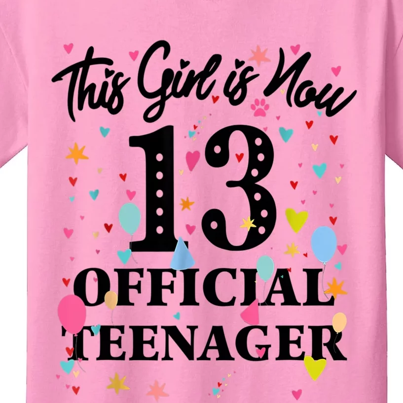 13th Birthday Shirt This Girl Is Now 13 Teenager Kids T-Shirt