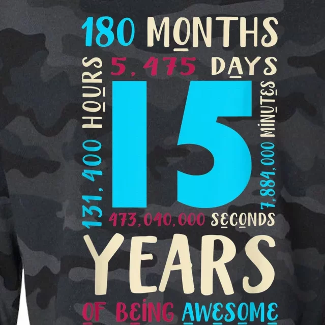 15th Birthday Shirt for  Gift for 15 Year Old Boy Girl Cropped Pullover Crew