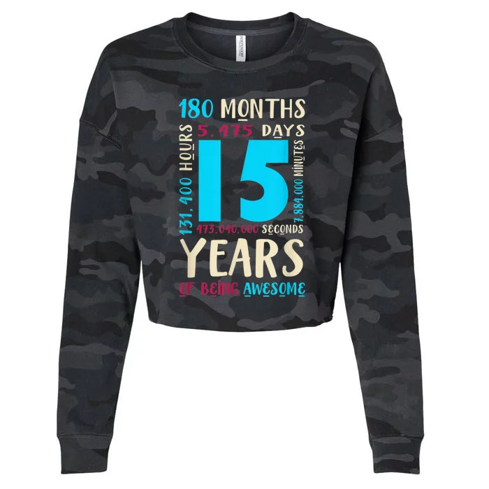 15th Birthday Shirt for  Gift for 15 Year Old Boy Girl Cropped Pullover Crew