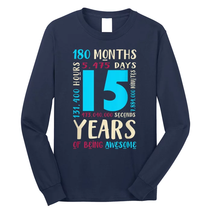 15th Birthday Shirt for  Gift for 15 Year Old Boy Girl Long Sleeve Shirt