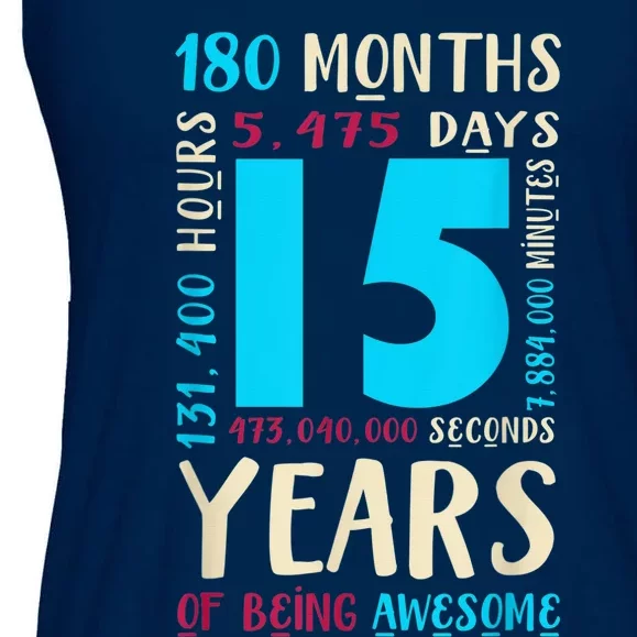 15th Birthday Shirt for  Gift for 15 Year Old Boy Girl Ladies Essential Flowy Tank