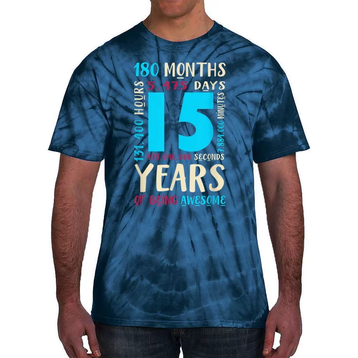 15th Birthday Shirt for  Gift for 15 Year Old Boy Girl Tie-Dye T-Shirt